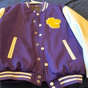 Purple and White Varsity Jacket
